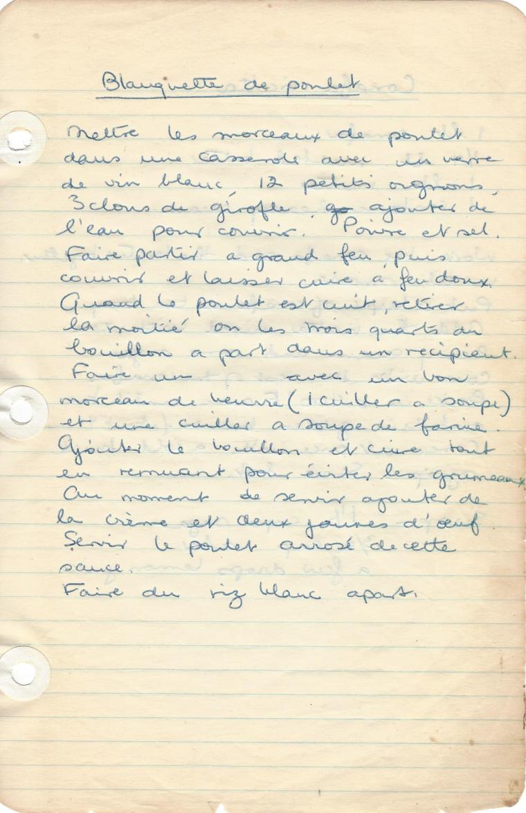 blanquette au poulet