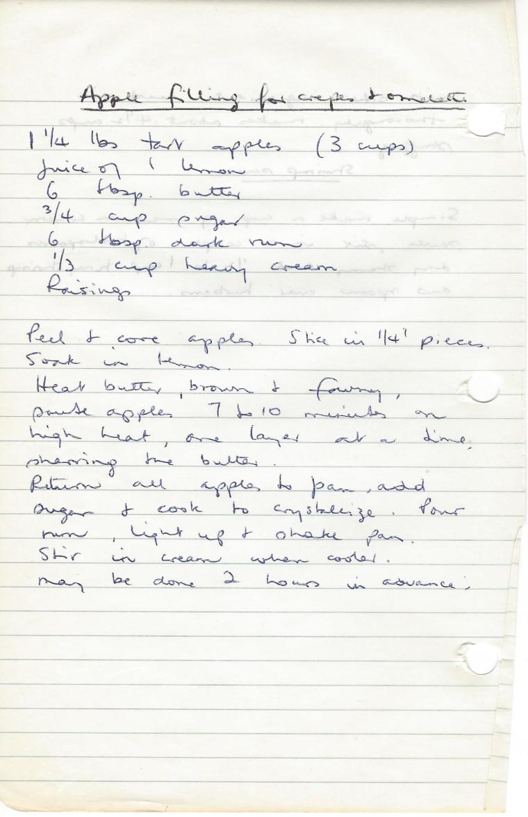 apple filling for crepes and omelette