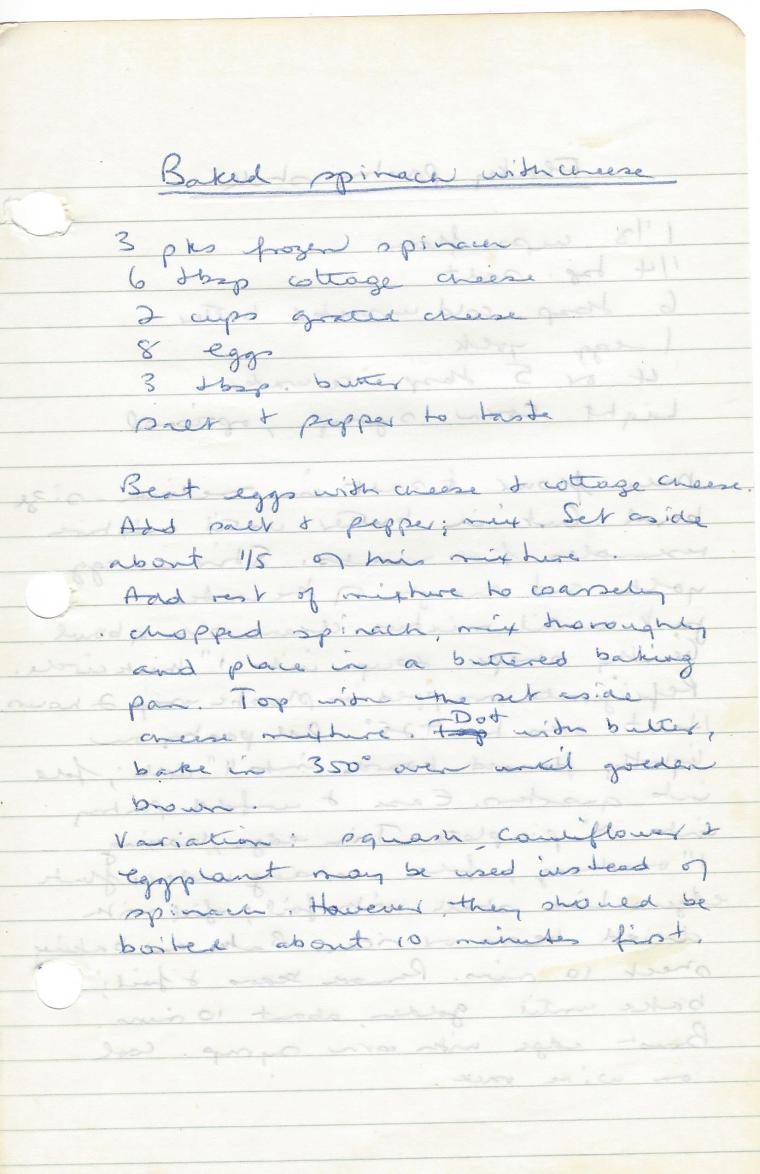 baked spinach with cheese