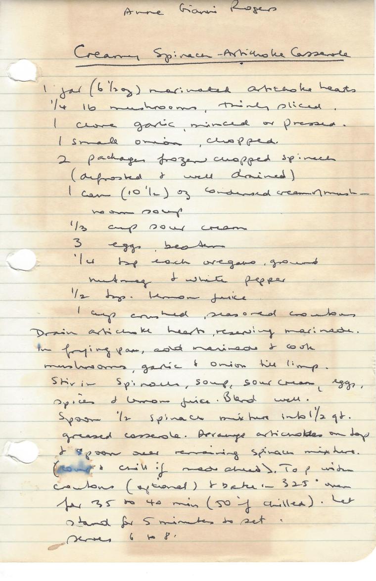 creamy spinach artichoke casserole