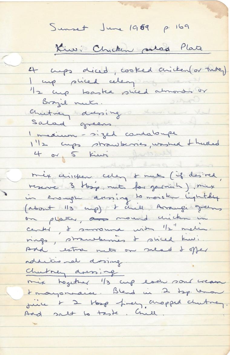 kiwi chicken salad plate