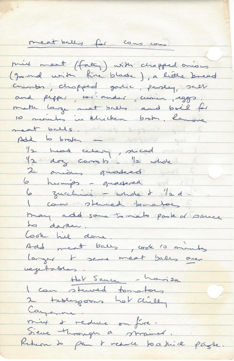 meatballs for cous cous