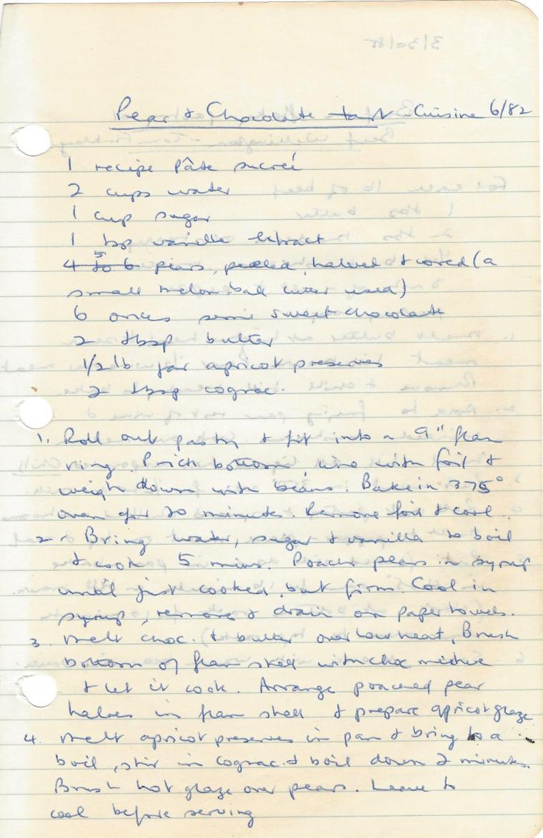 pear and chocolate tarte