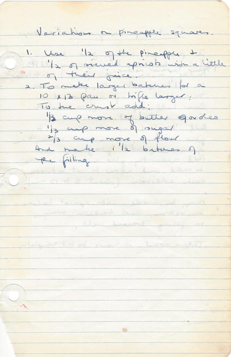 pineapple squares - variations