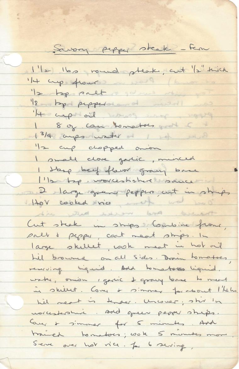 savoury pepper steak