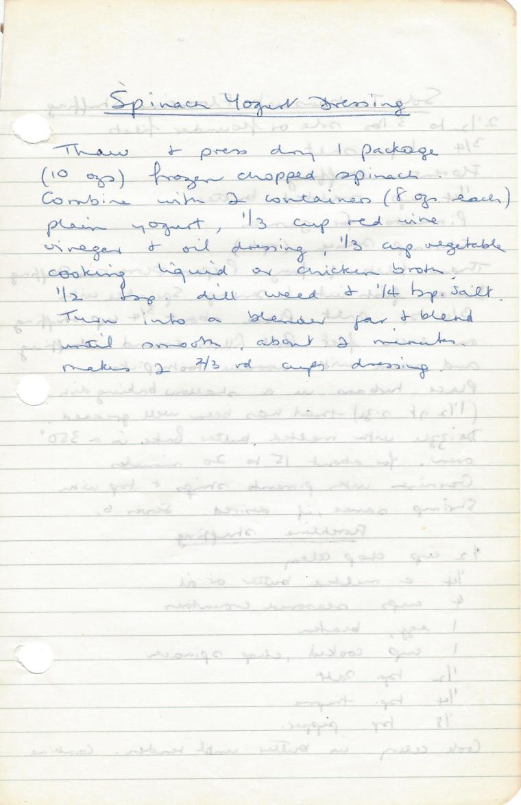 spinach yoghurt dressing