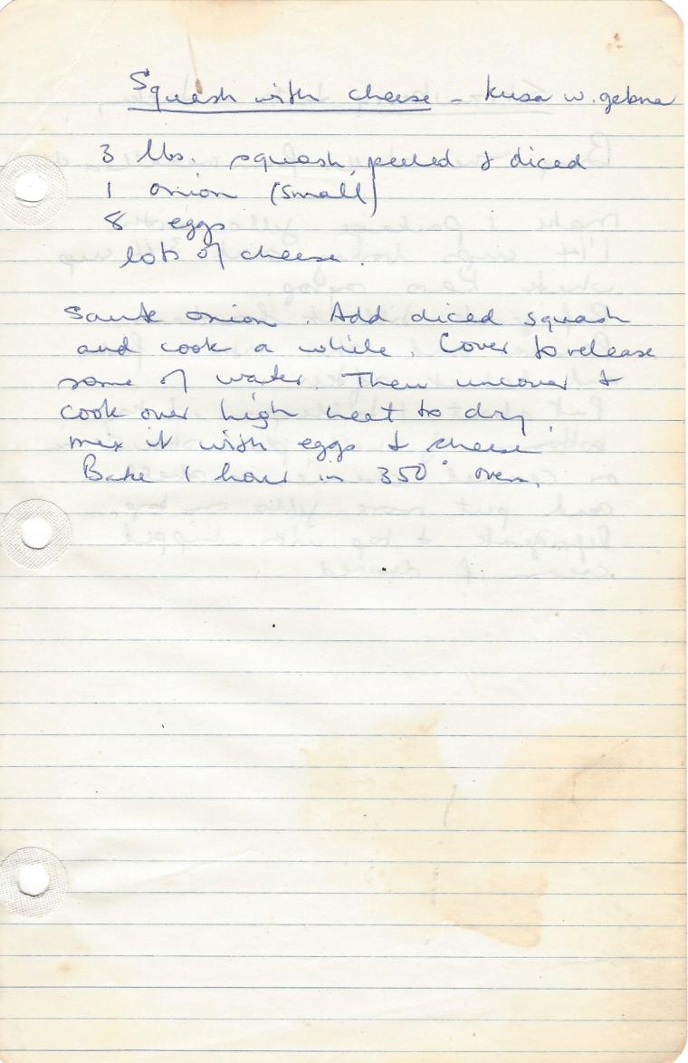 squash with cheese - koosa be gibne